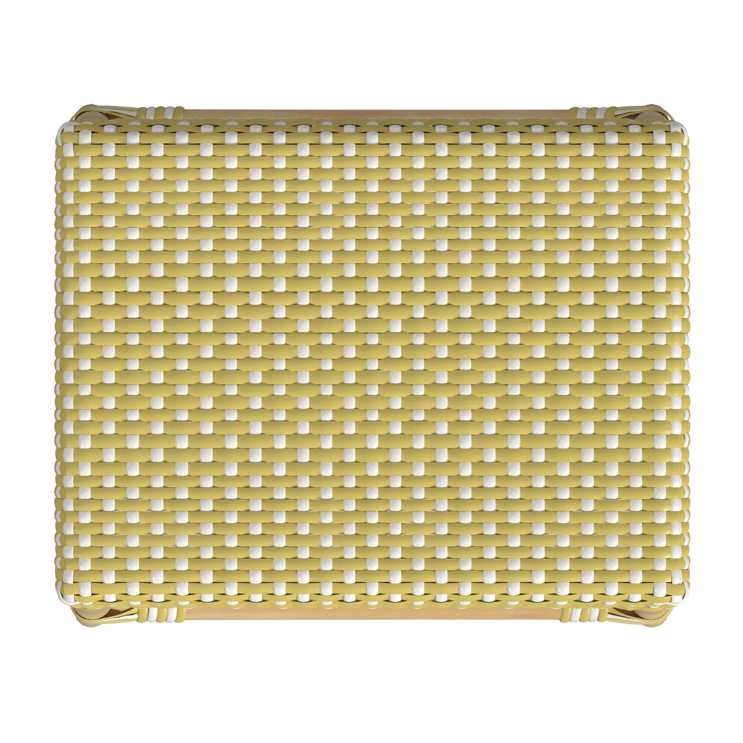 Robias Rectangular Rattan 24.5" Counter Stool in Yellow and White Dot  5513431