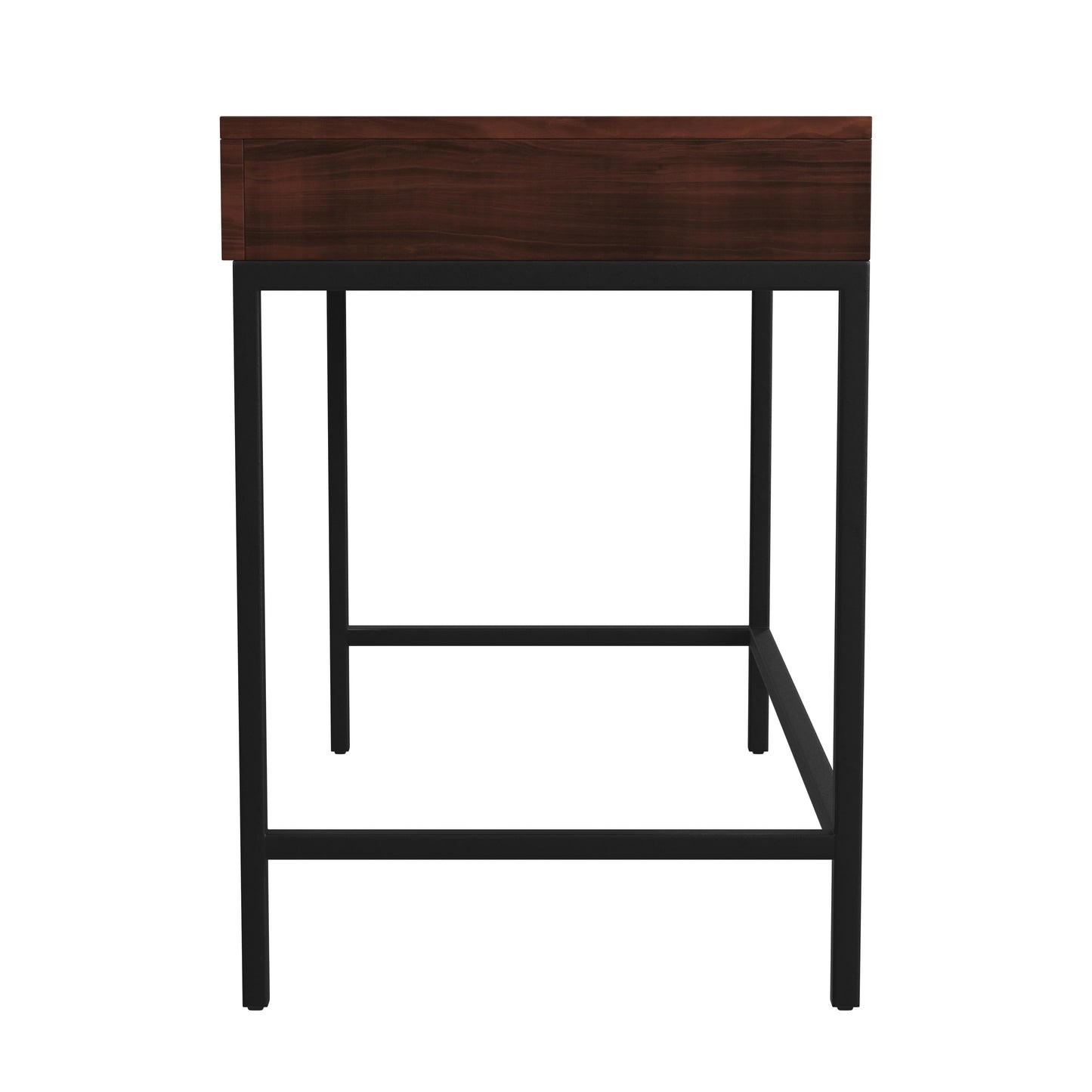 Carl 45" Wood and Metal Writing Desk in Medium Brown  5521054