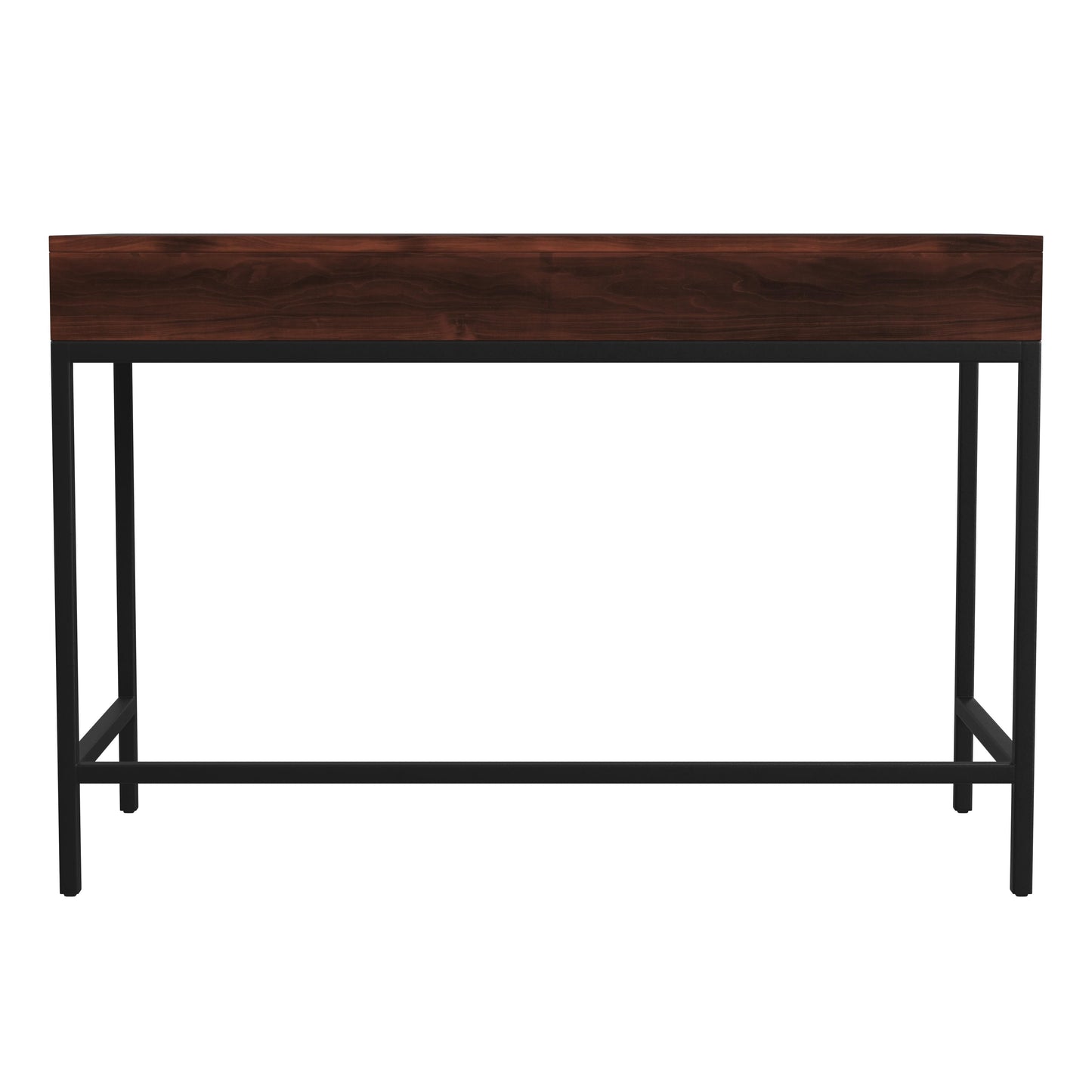 Carl 45" Wood and Metal Writing Desk in Medium Brown  5521054