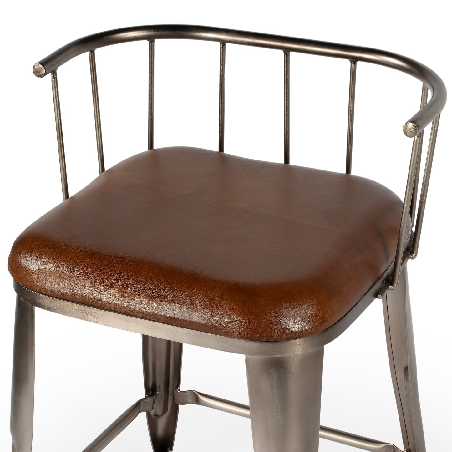 Coriander Iron & Leather 25" Counter Stool in Multi-Color  5542344