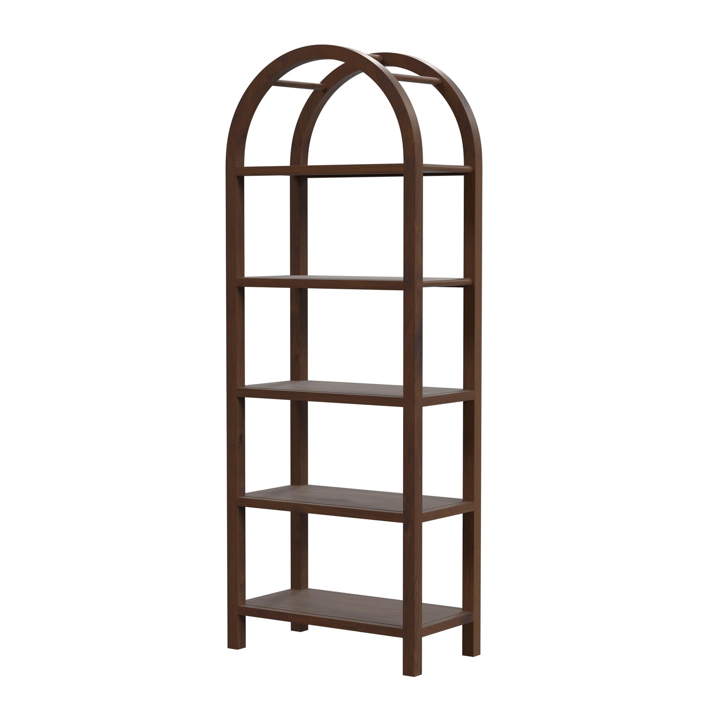 Hanover Arched 5 Tier  Etagere Bookcase in Medium Brown  5545188