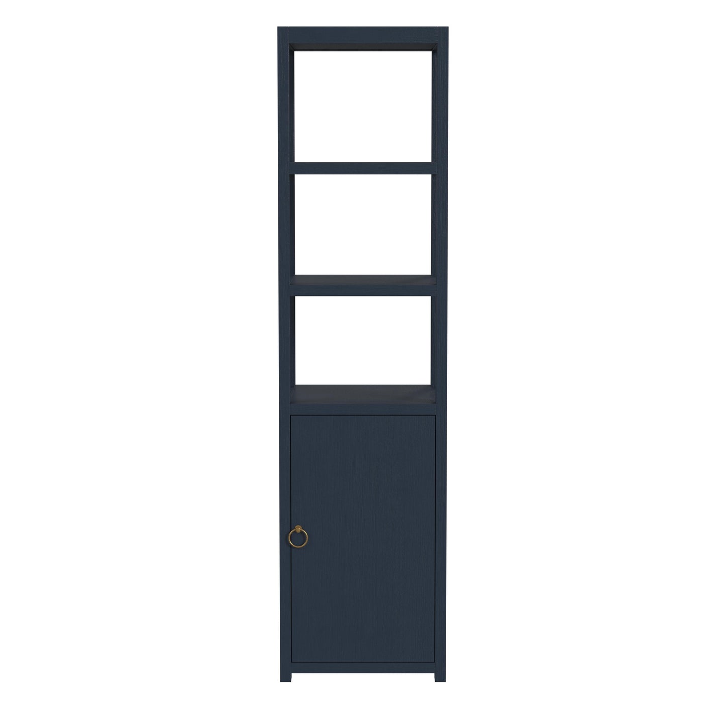 3- Tier 1 Door Narrow  Etagere Bookcase in Navy Blue  5565291