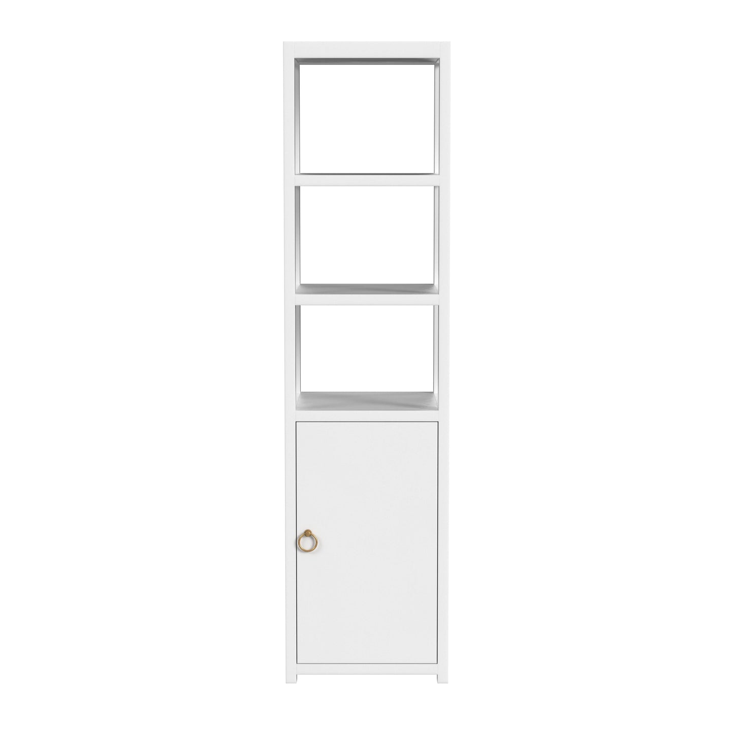 3- Tier 1 Door Narrow  Etagere Bookcase in White  5565304