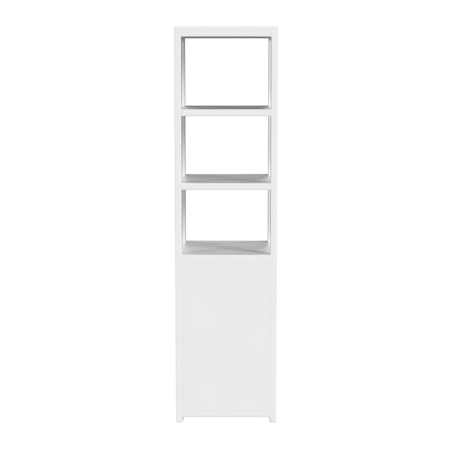 Lark 3- Tier 1 Door Narrow  Etagere Bookcase in White  5565304