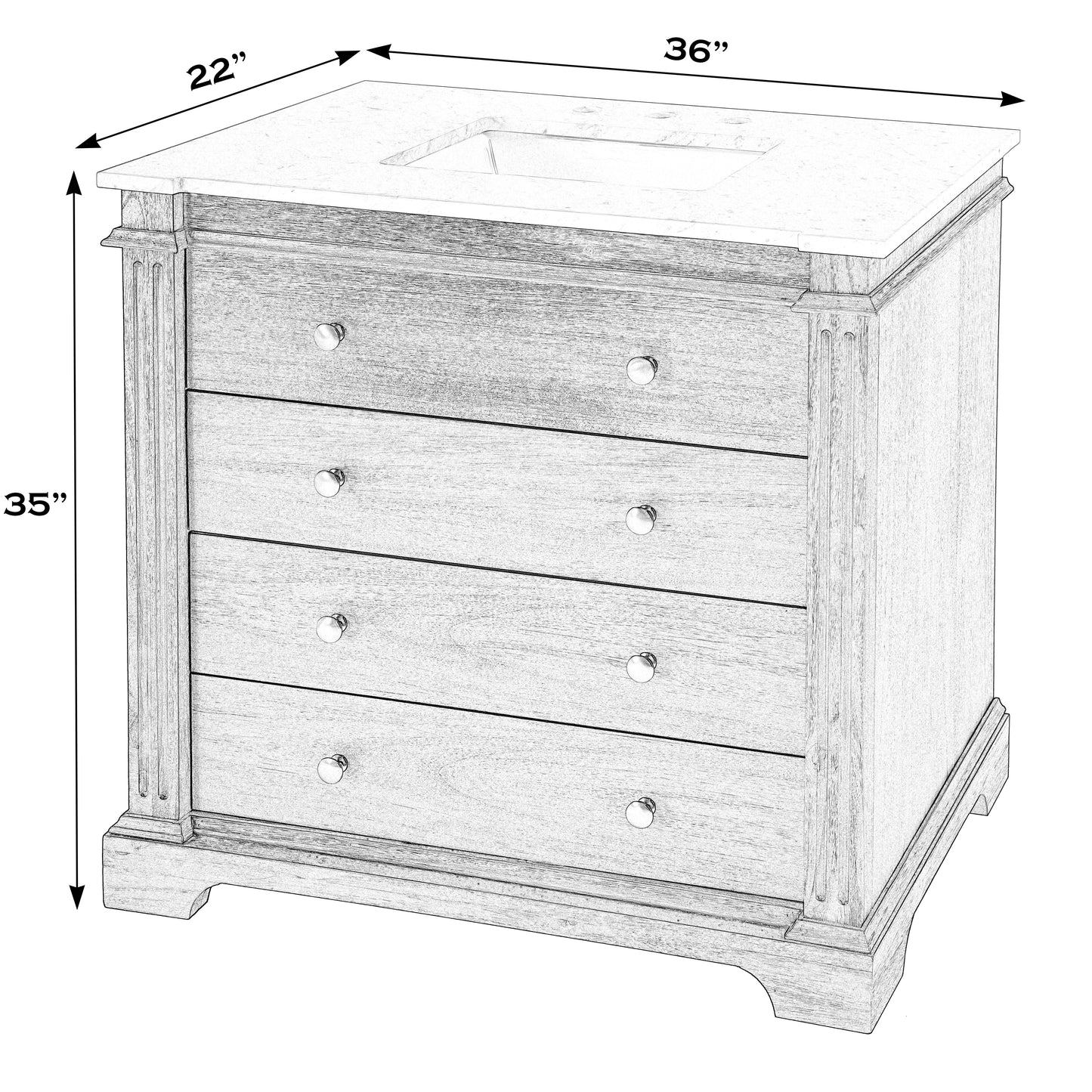 Hanson 36" Single Bathroom Vanity Set in Medium Brown  5570415