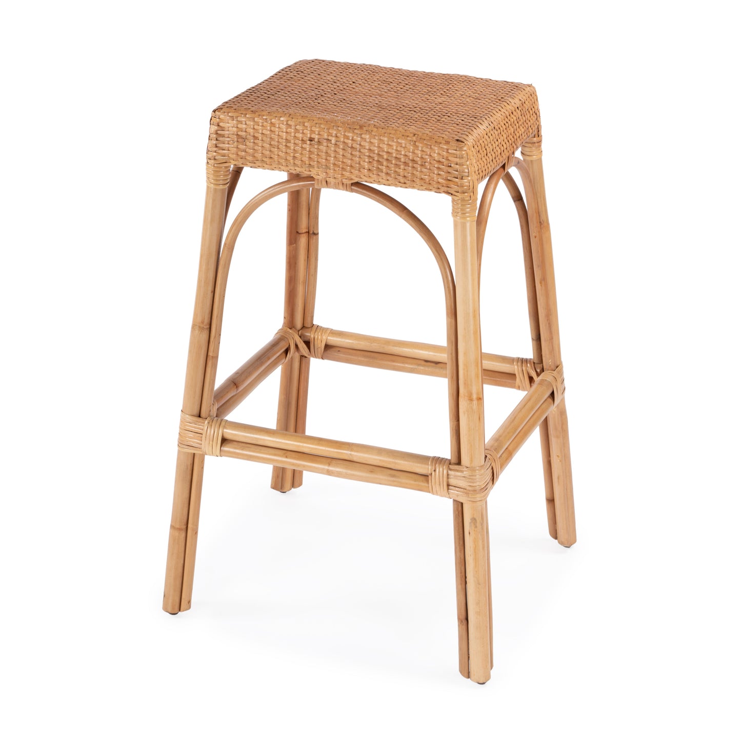 Robias Rectangular Rattan 30" Bar Stool in Natural  5604404