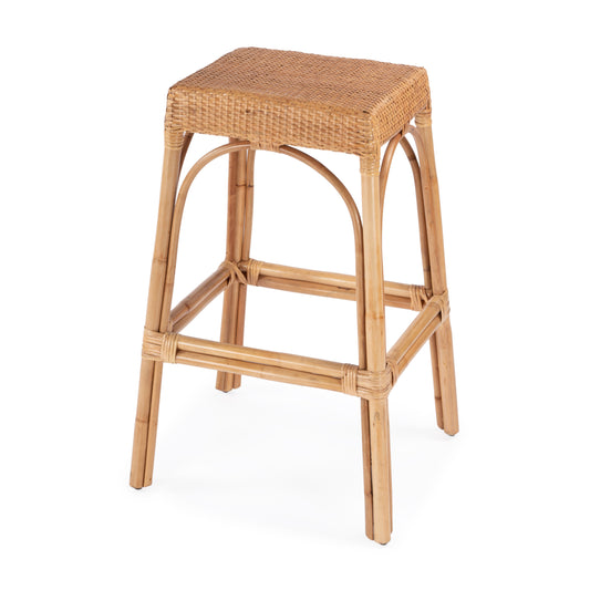 Robias Rectangular Rattan 30" Bar Stool in Natural  5604404