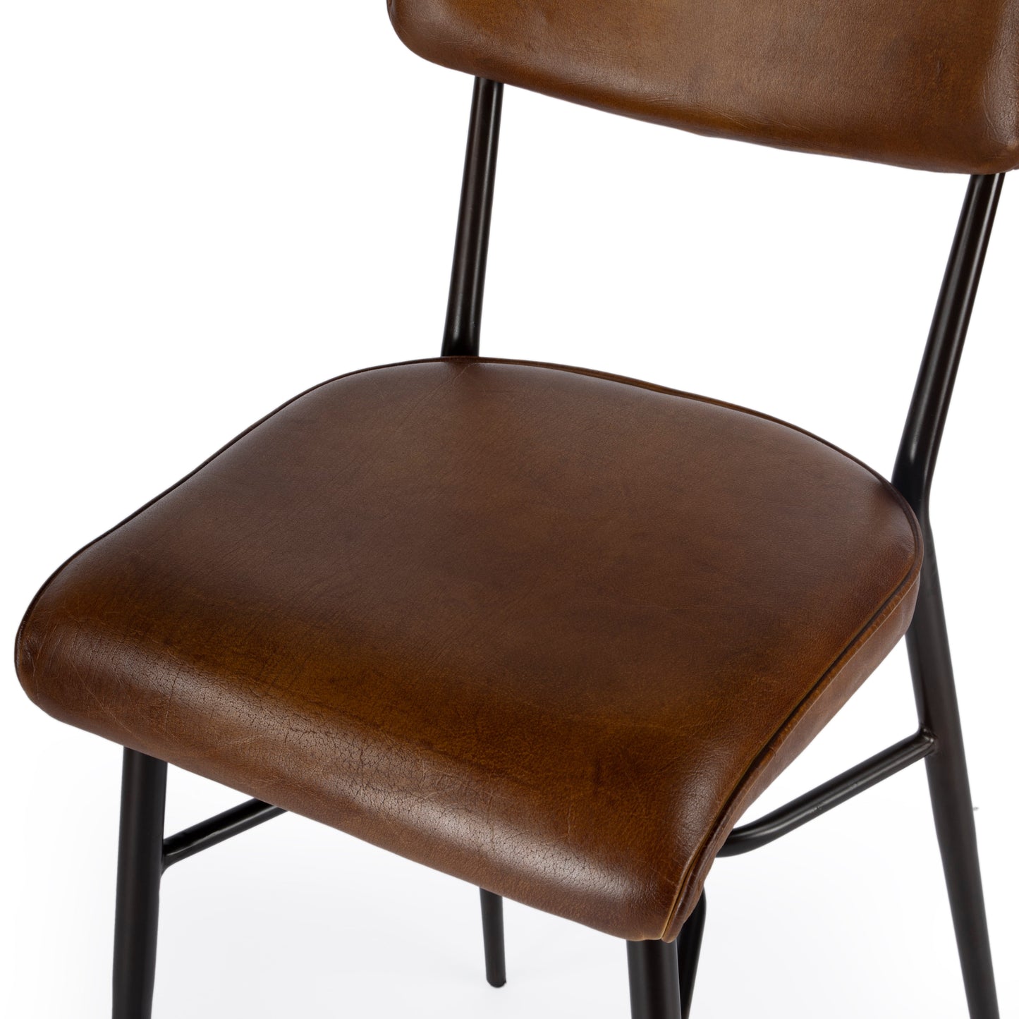 Odessa Square Leather 26.5" Counter Stool in Medium Brown  5613344