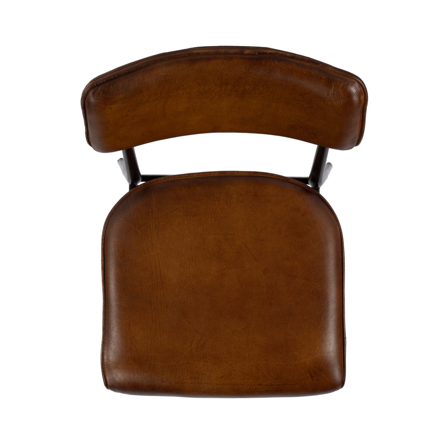 Odessa Square Leather 26.5" Counter Stool in Medium Brown  5613344