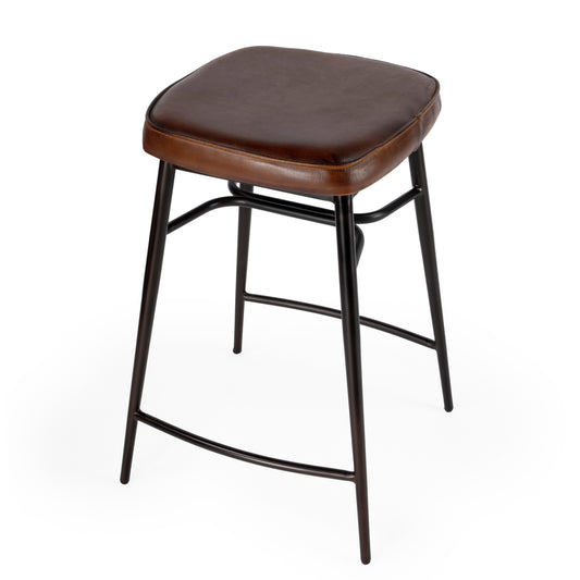 Arlington 26" Square Leather 26" Counter Stool in Medium Brown  5614344