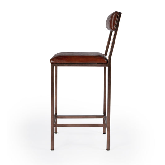 Houston 24" Leather Counter Stool in Medium Brown  5623344