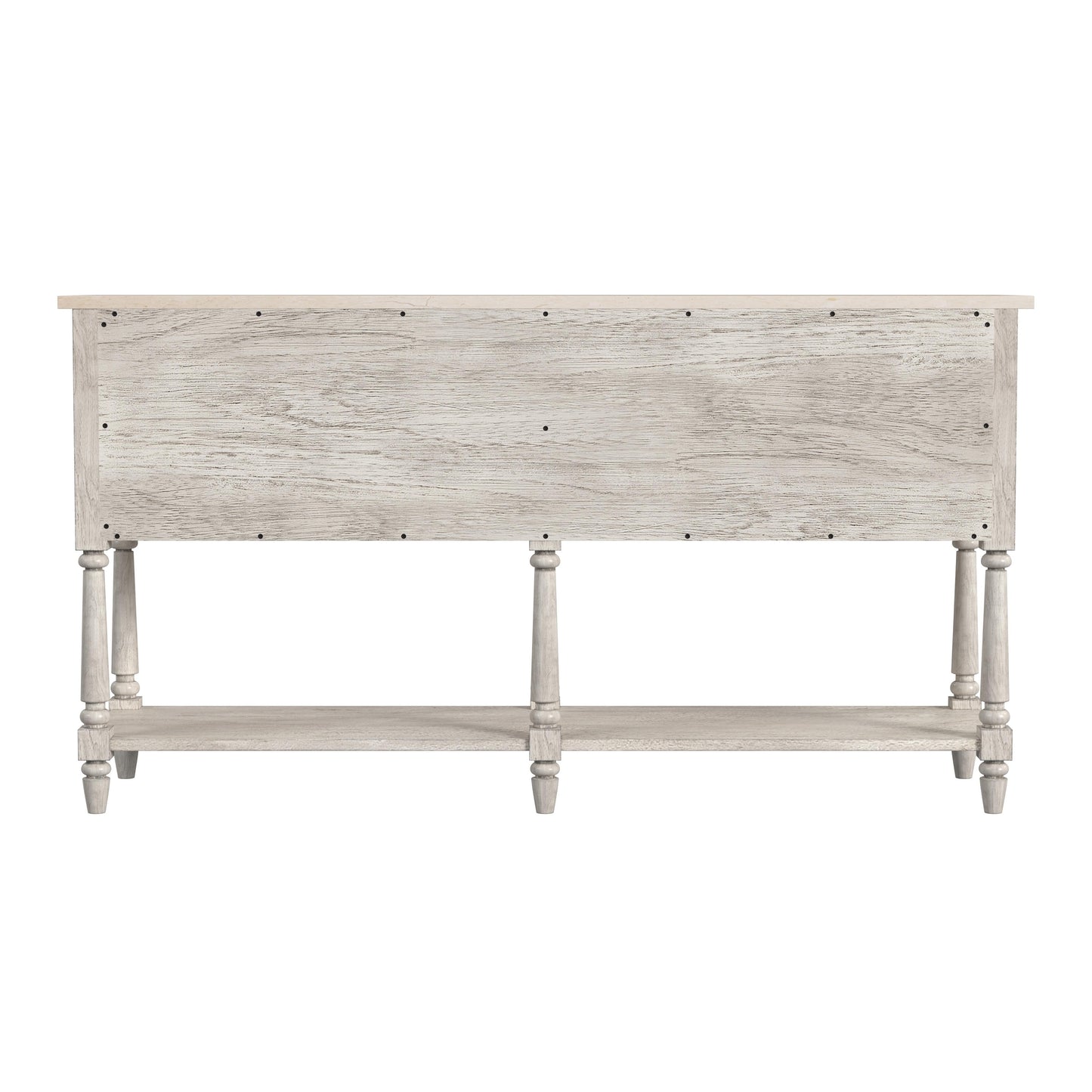 Danielle Marble 4 Drawer Sideboard with Storage in Gray  5645329