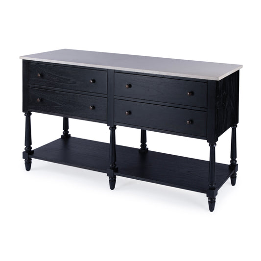 Danielle 65"W Marble Sideboard in Black  5645432