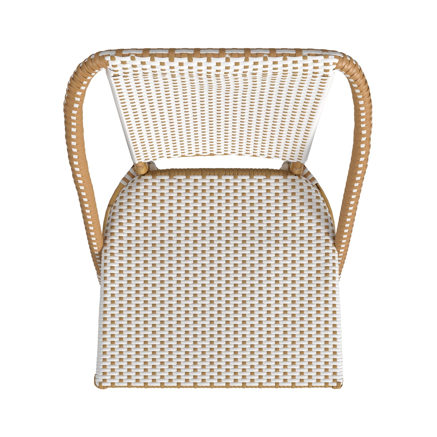 Tobias Outdoor Rattan Dining Chair in Beige and White  5647433