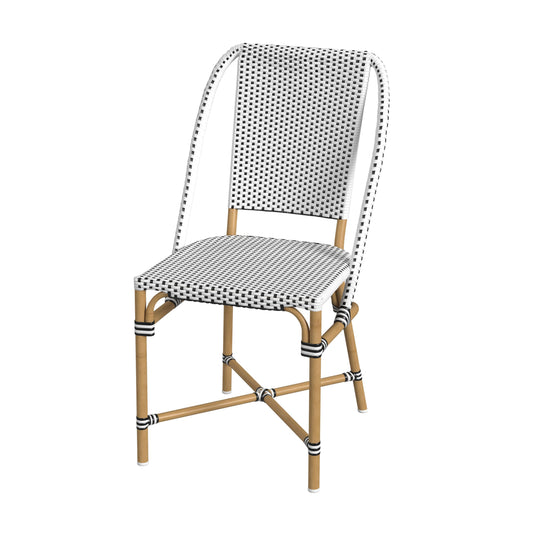 Tobias Outdoor Rattan  Dining Chair in Black and White  5647434