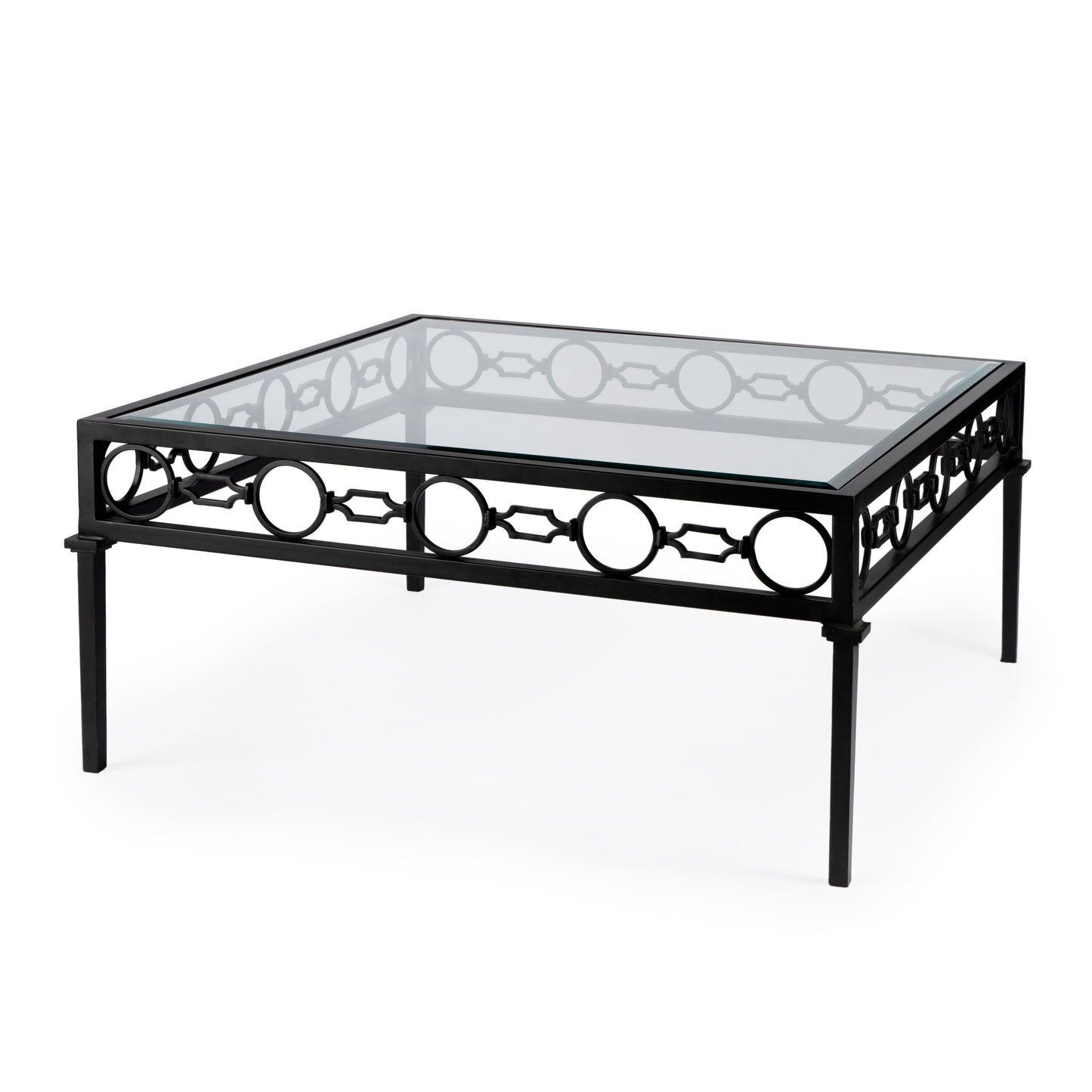 Southport Iron Outdoor Coffee Table in Black  5663437