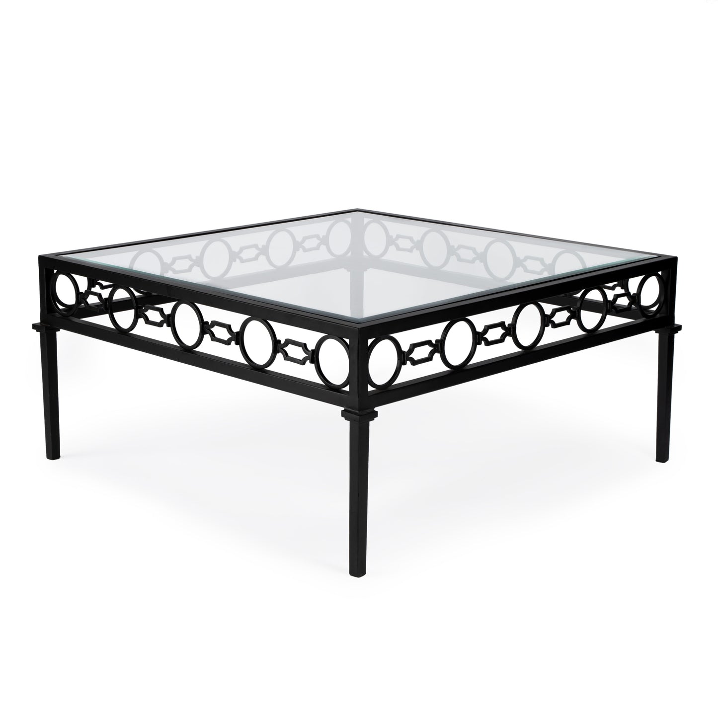 Southport Iron Outdoor Coffee Table in Black  5663437