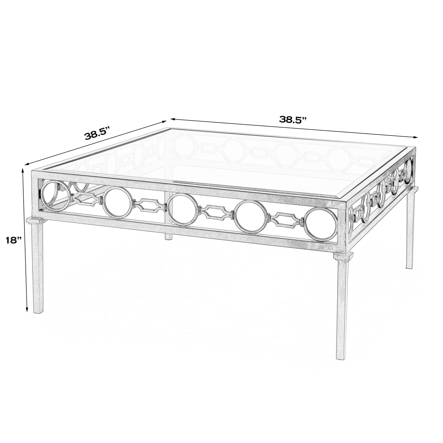 Southport Iron Outdoor Coffee Table in Black  5663437