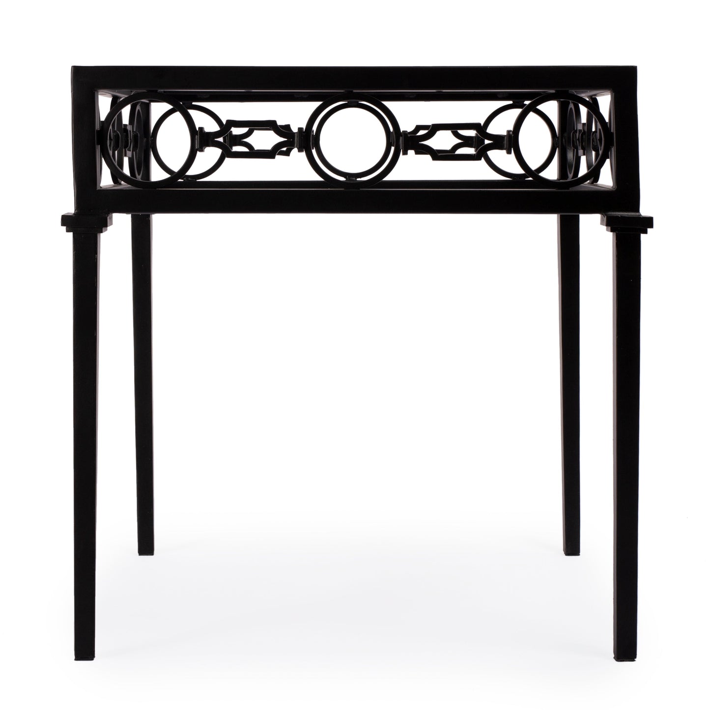 Southport Iron Outdoor End Table in Black  5664437