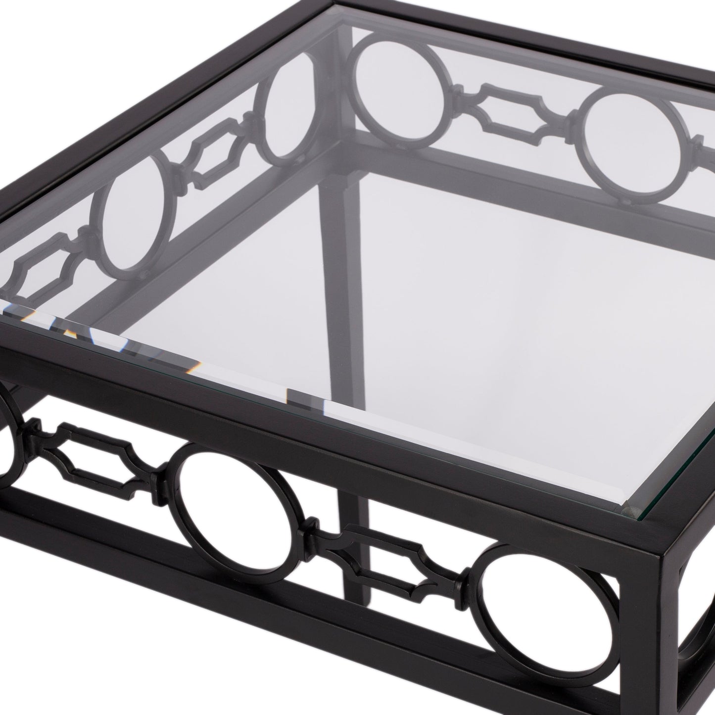 Southport Iron Outdoor End Table in Black  5664437