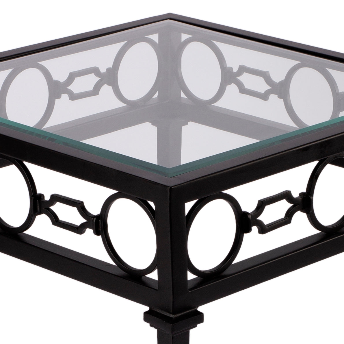 Southport Iron Outdoor End Table in Black  5664437