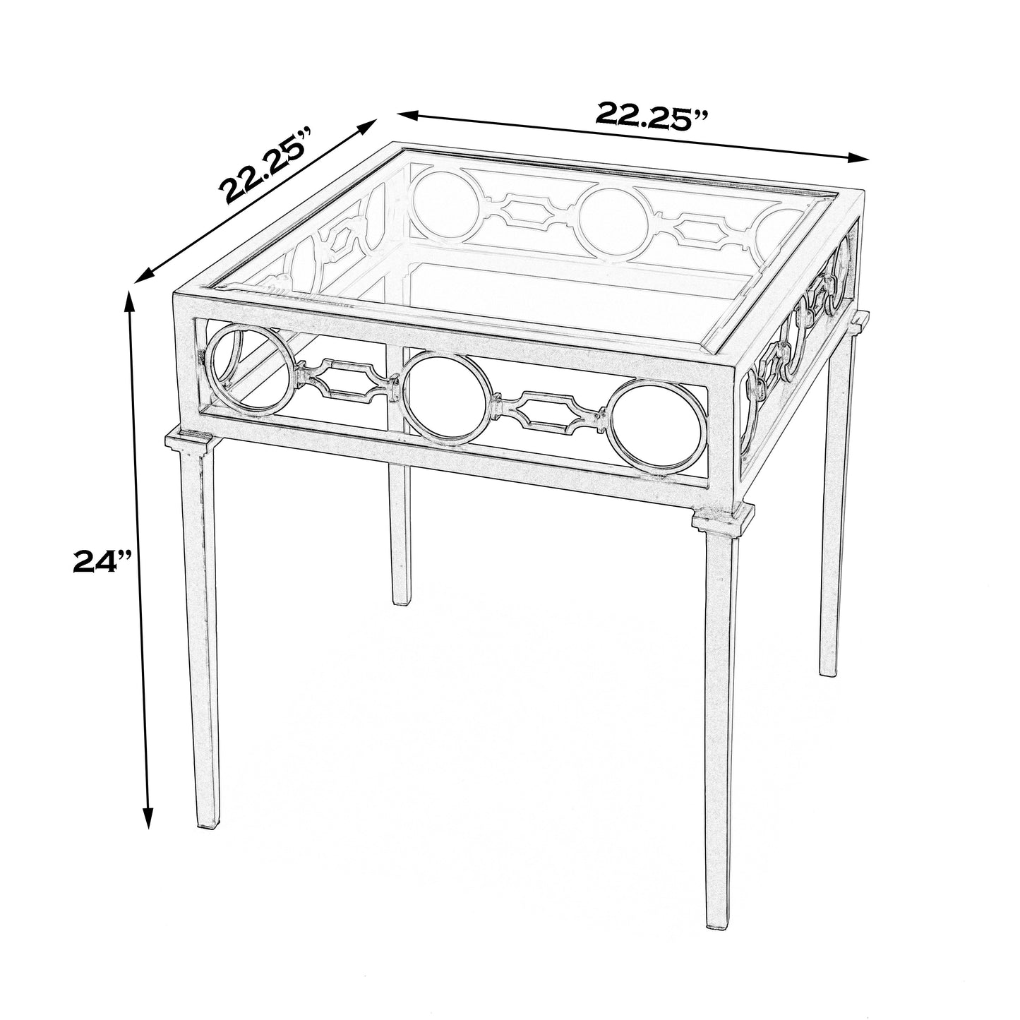 Southport Iron Outdoor End Table in Black  5664437