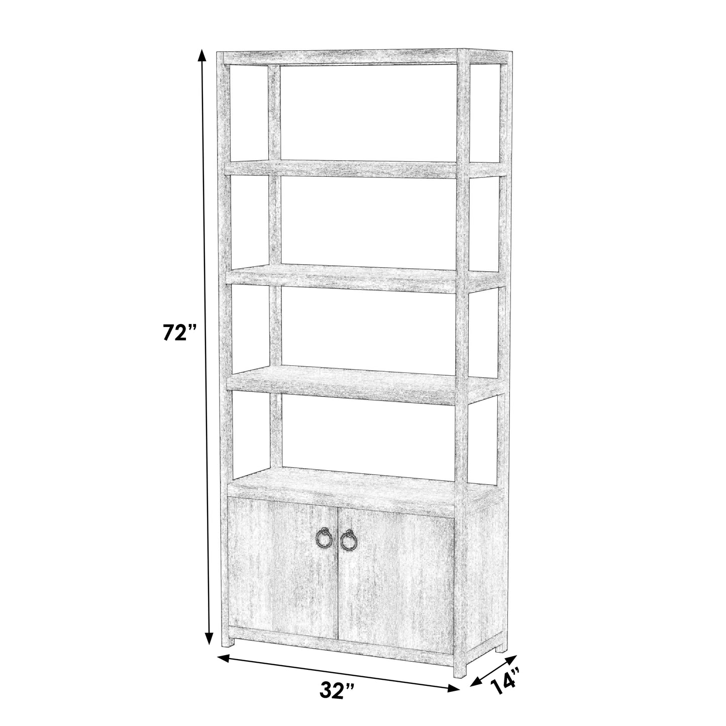 Lark  4- Tier Etagere  Etagere Bookcase in White  5674304