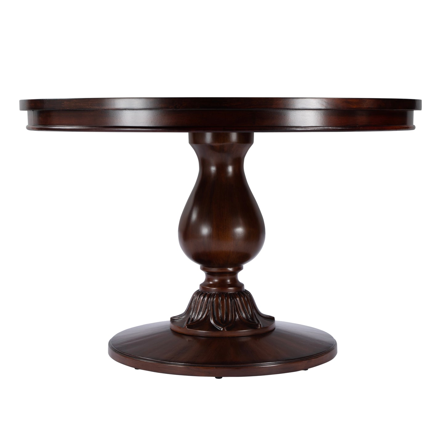 Evie 48" Round Pedestal Dining Table in Medium Brown  5716024