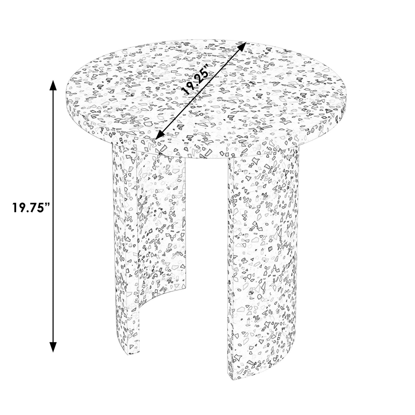 Siesta Outdoor Terrazzo Round Side Table in White  5744454