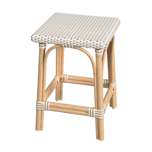 Riviera Rattan Square 24"H Counter Stool in Tan  5757415