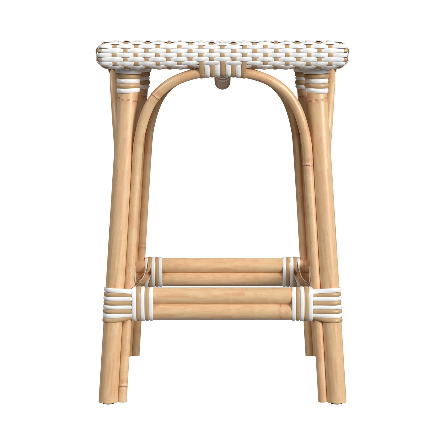 Riviera Rattan Square 24"H Counter Stool in Tan  5757415