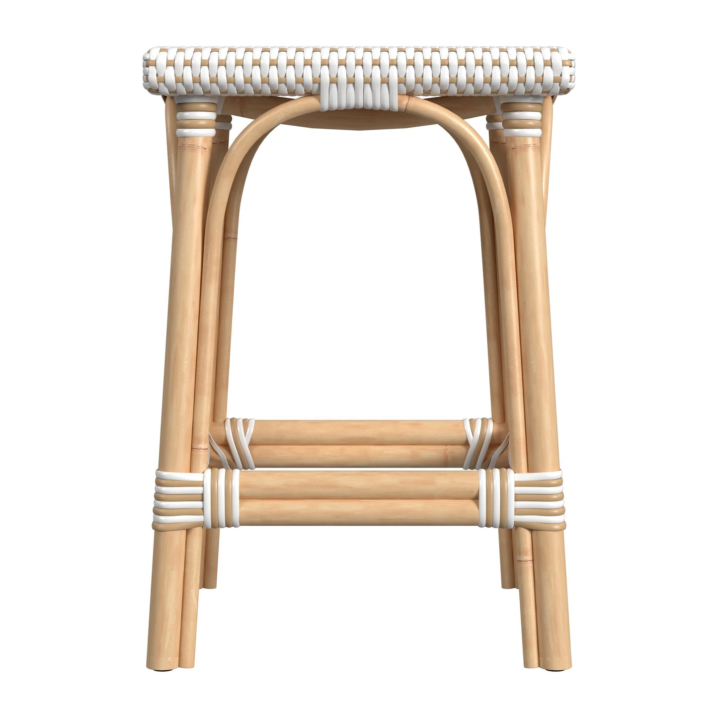 Riviera Rattan Square 24"H Counter Stool in Tan  5757415