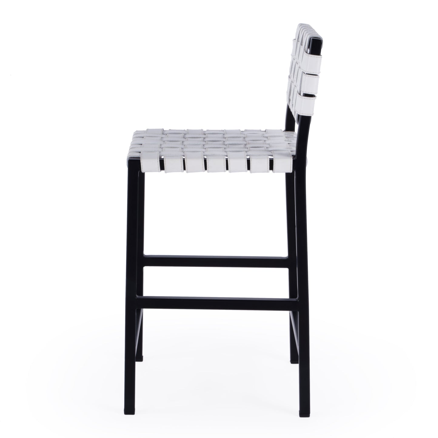 Bromley Iron and Leather 24.5" Counter Stool in White  5762411