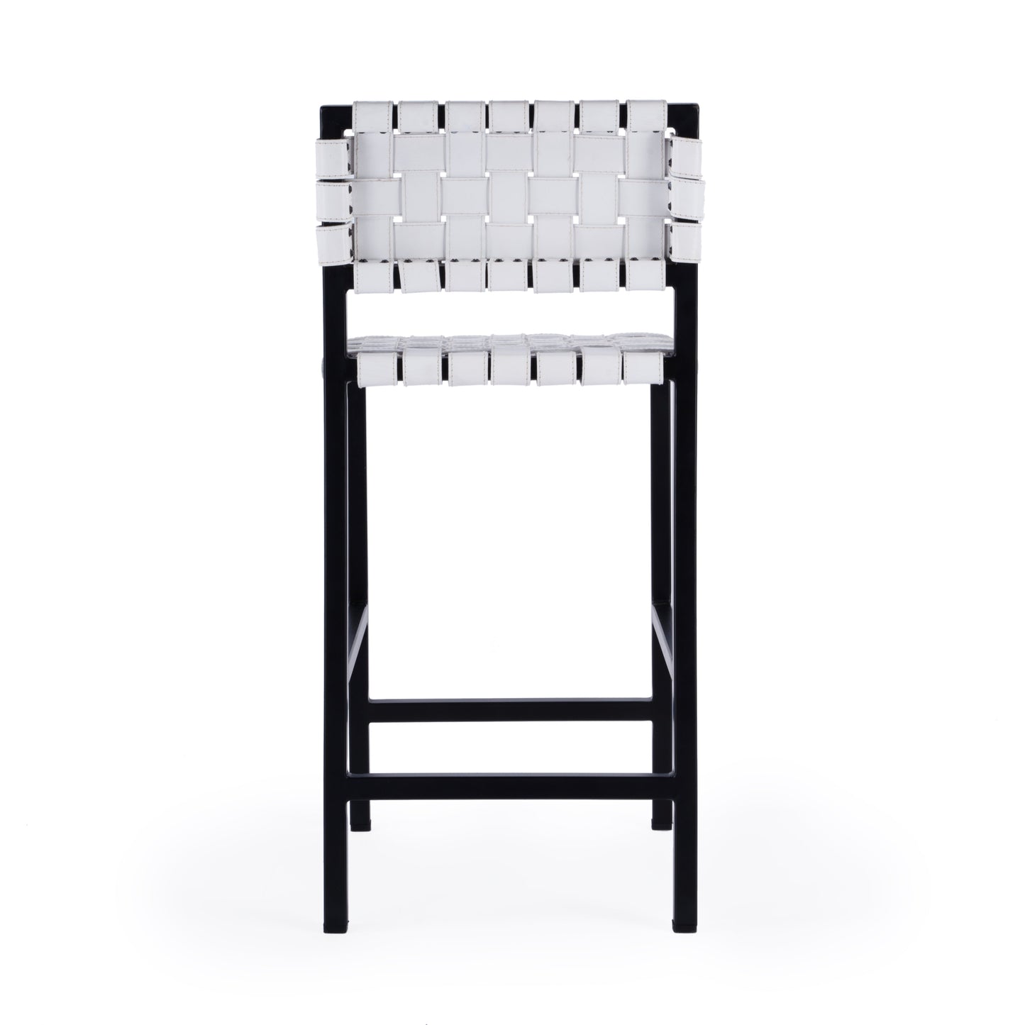 Bromley Iron and Leather 24.5" Counter Stool in White  5762411