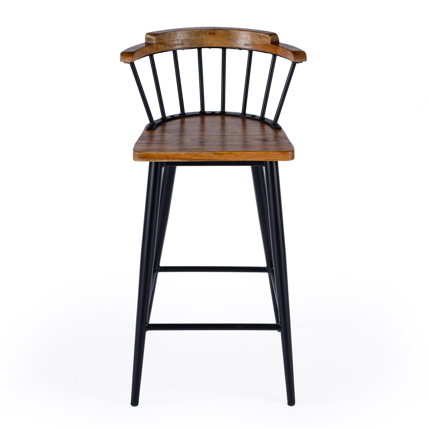 Merrick Wood and Iron  Spindle Bar Stool in Brown  5775330