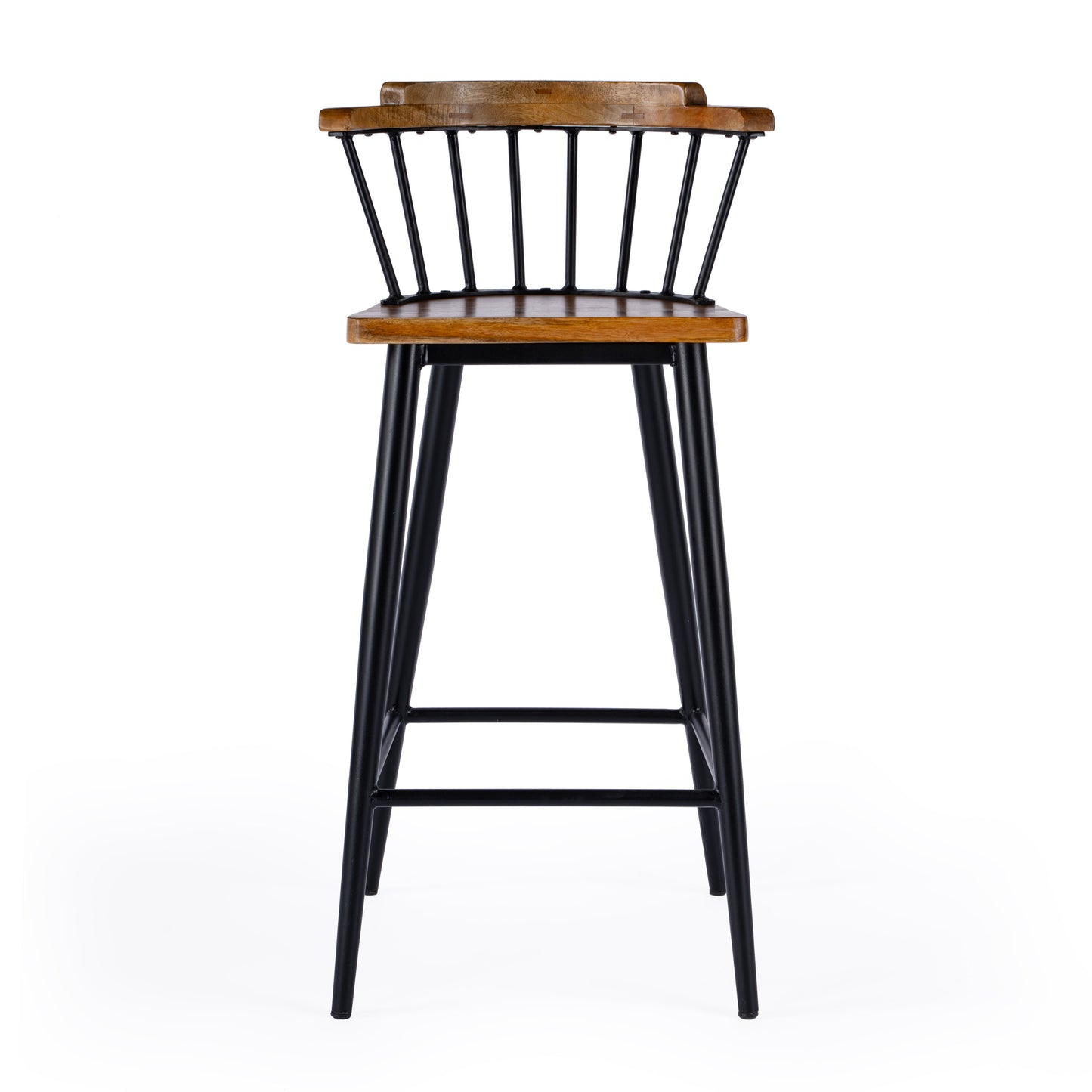 Merrick Wood and Iron  Spindle Bar Stool in Brown  5775330