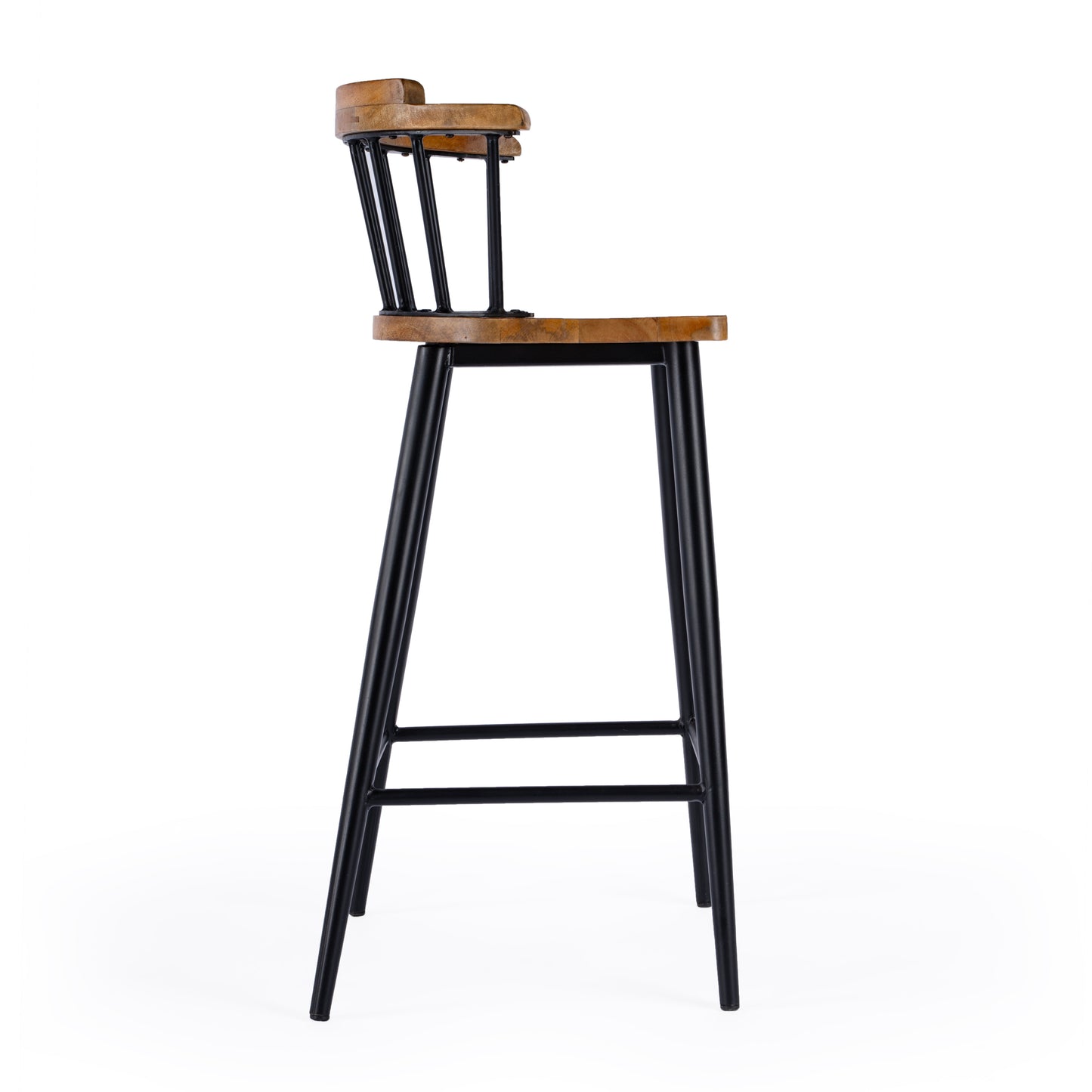 Merrick Wood and Iron  Spindle Bar Stool in Brown  5775330