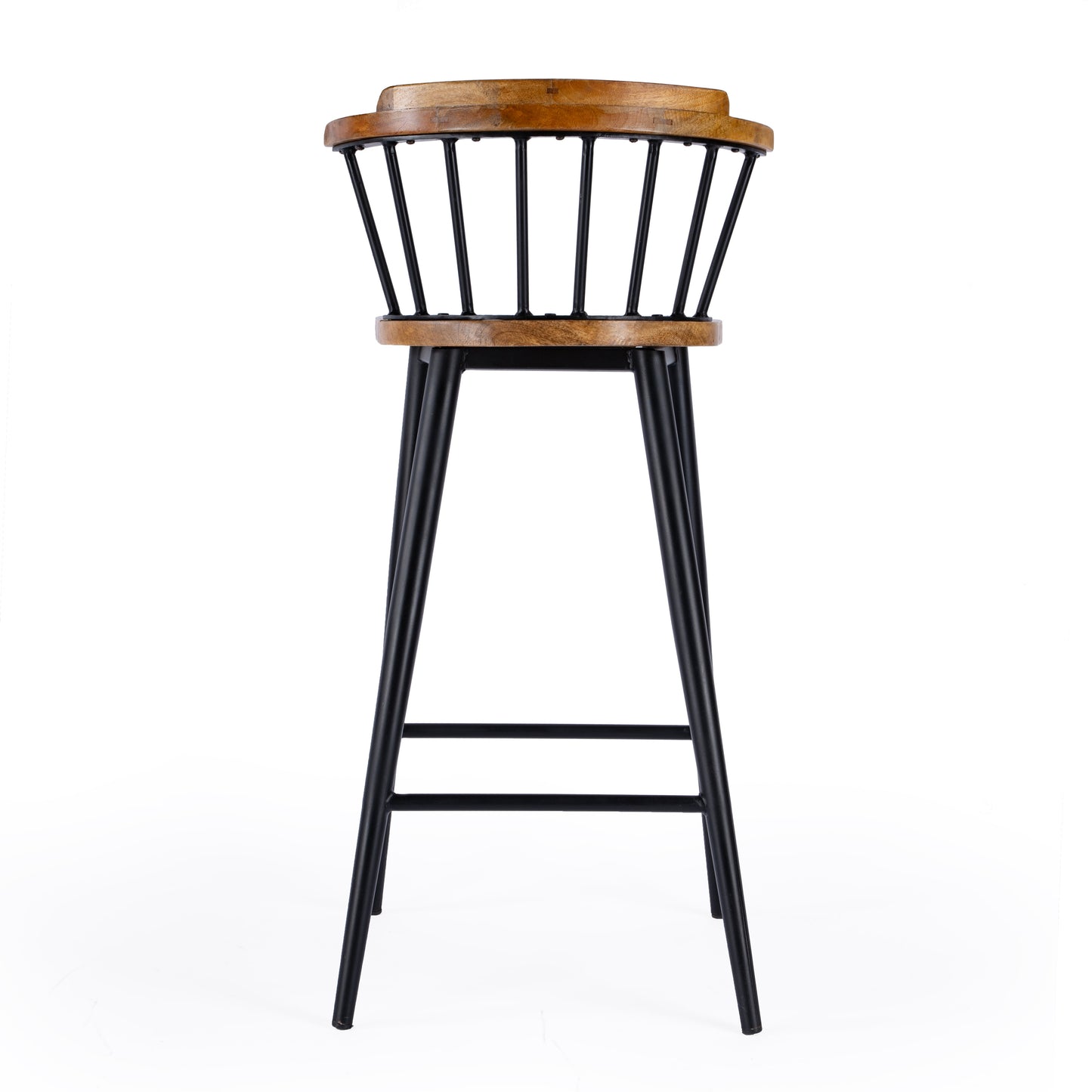 Merrick Wood and Iron  Spindle Bar Stool in Brown  5775330