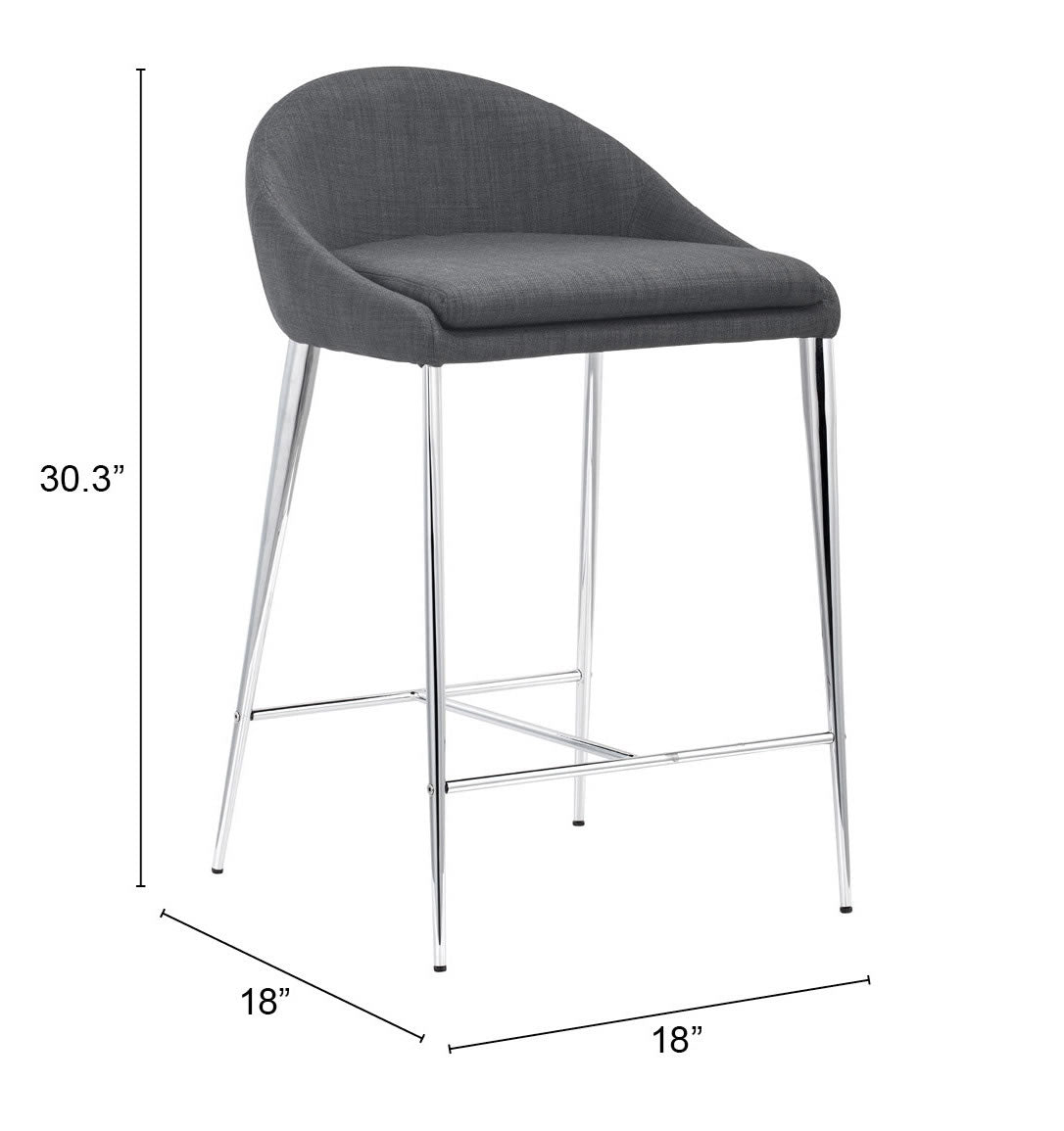 Reykjavik Counter Stool (Set of 2) Graphite