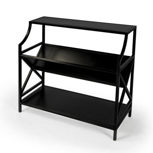 Keats Library 2 Tier 36"W Bookcase in Black  6112025