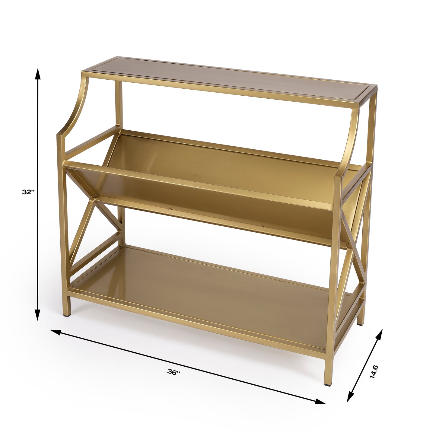 Keats Library 2 Tier 36"W Bookcase in Gold  6112330