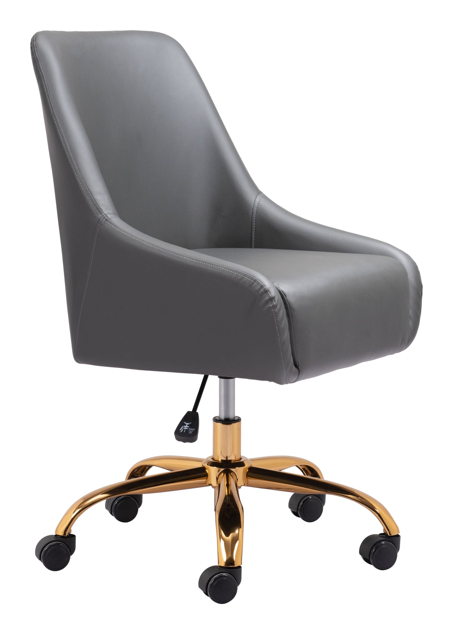 Madelaine Office Chair Gray & Gold