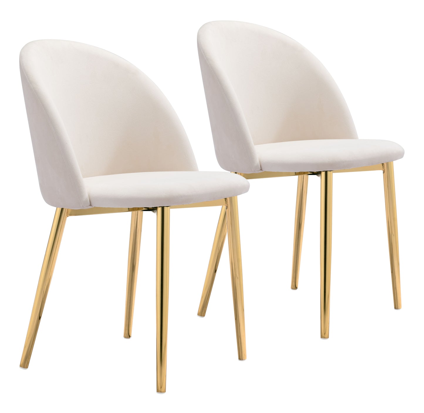 Cozy Dining Chair (Set of 2) Cream & Gold