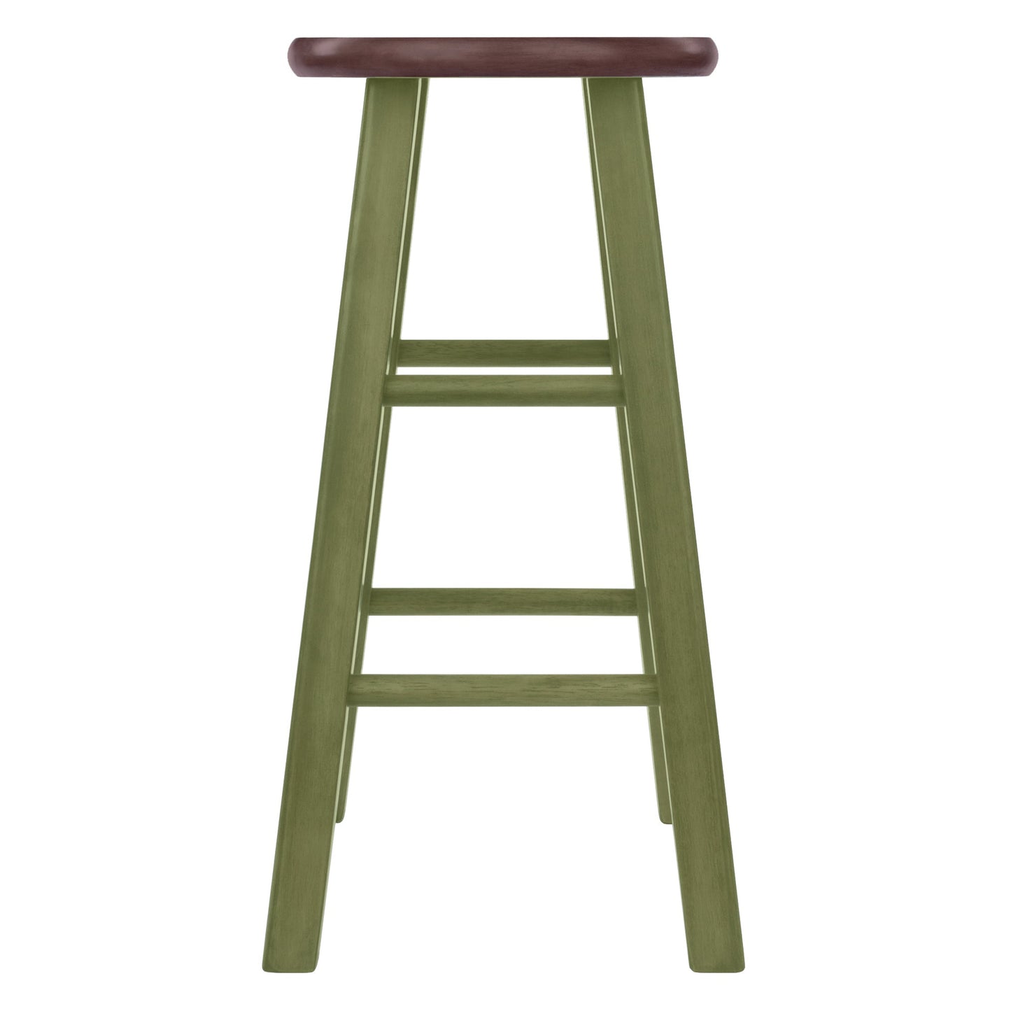 Ivy Counter Stool, Rustic Green and Walnut