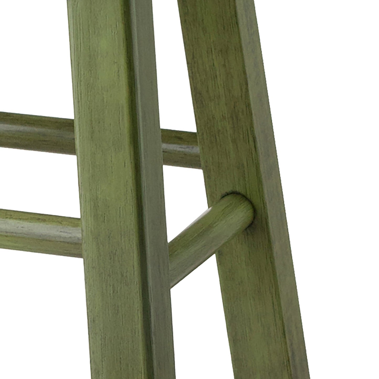 Ivy Counter Stool, Rustic Green and Walnut