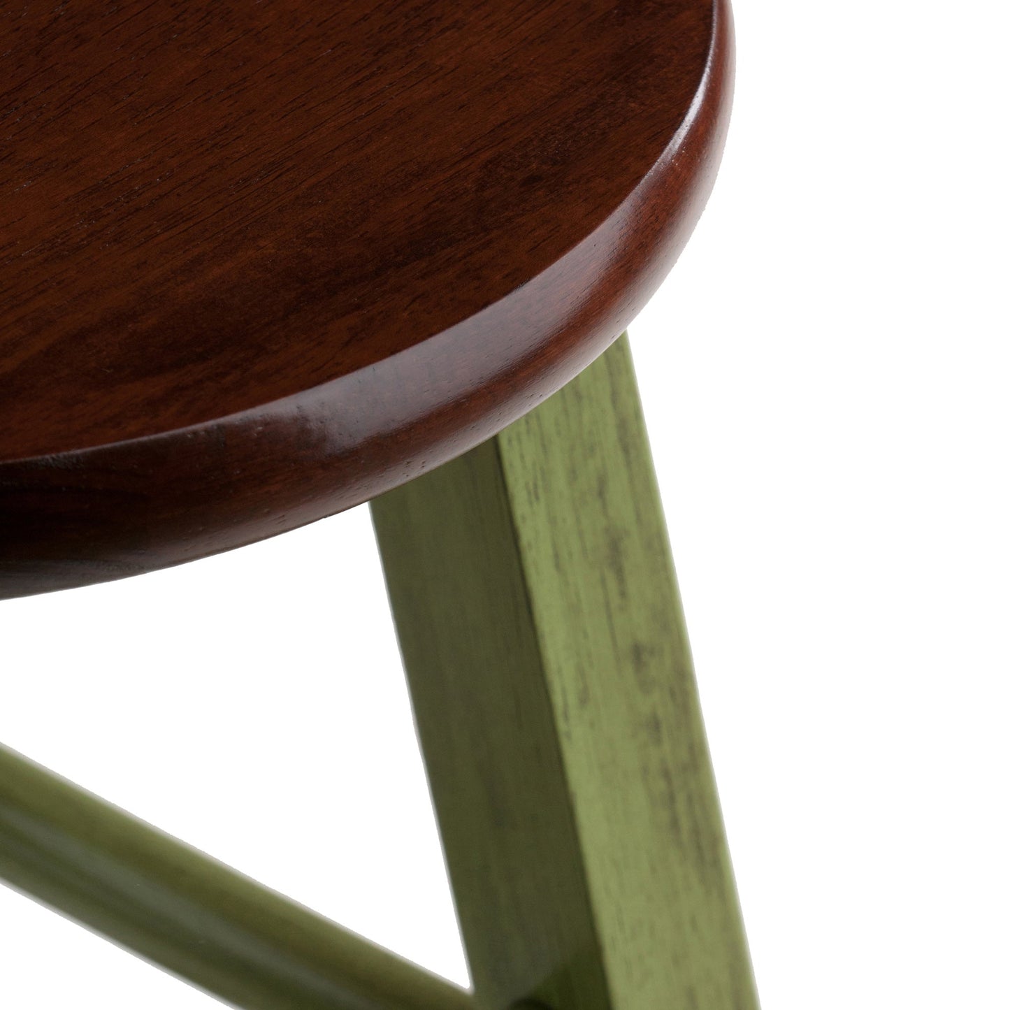 Ivy Bar Stool, Rustic Green and Walnut