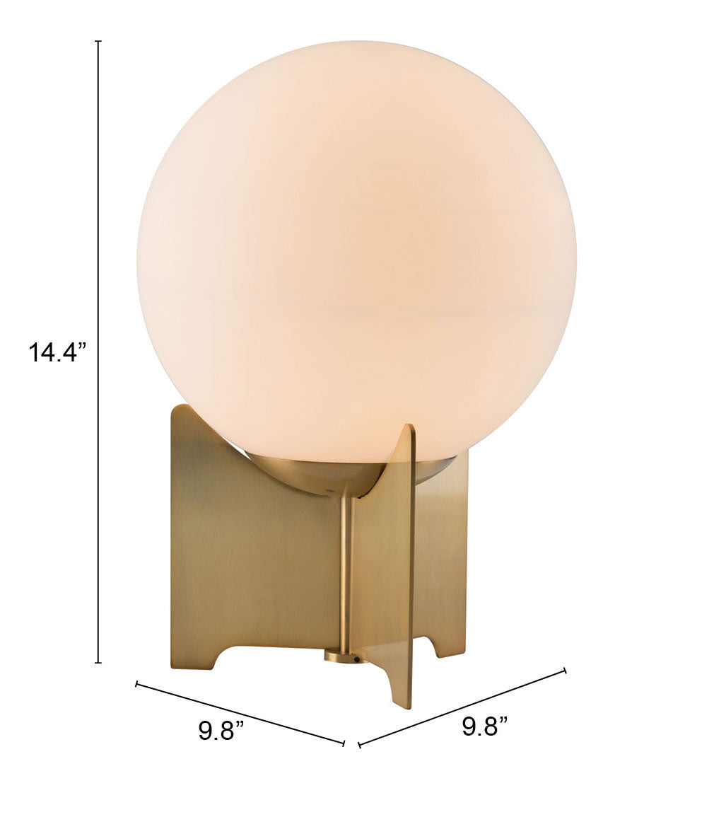 Pearl Table Lamp White & Brass