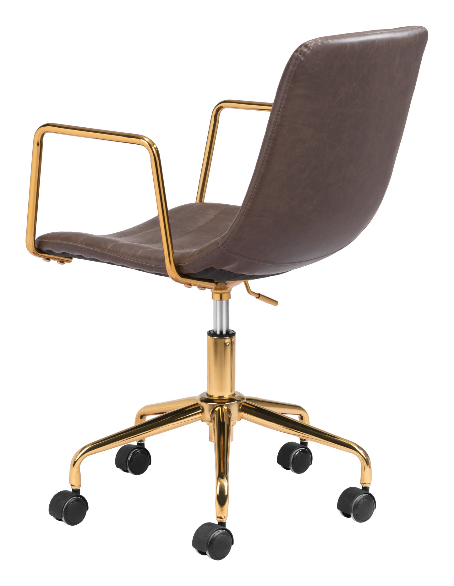 Eric Office Chair Brown & Gold