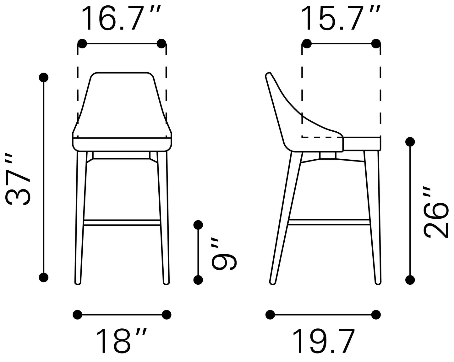 Moor Counter Stool Dark Gray