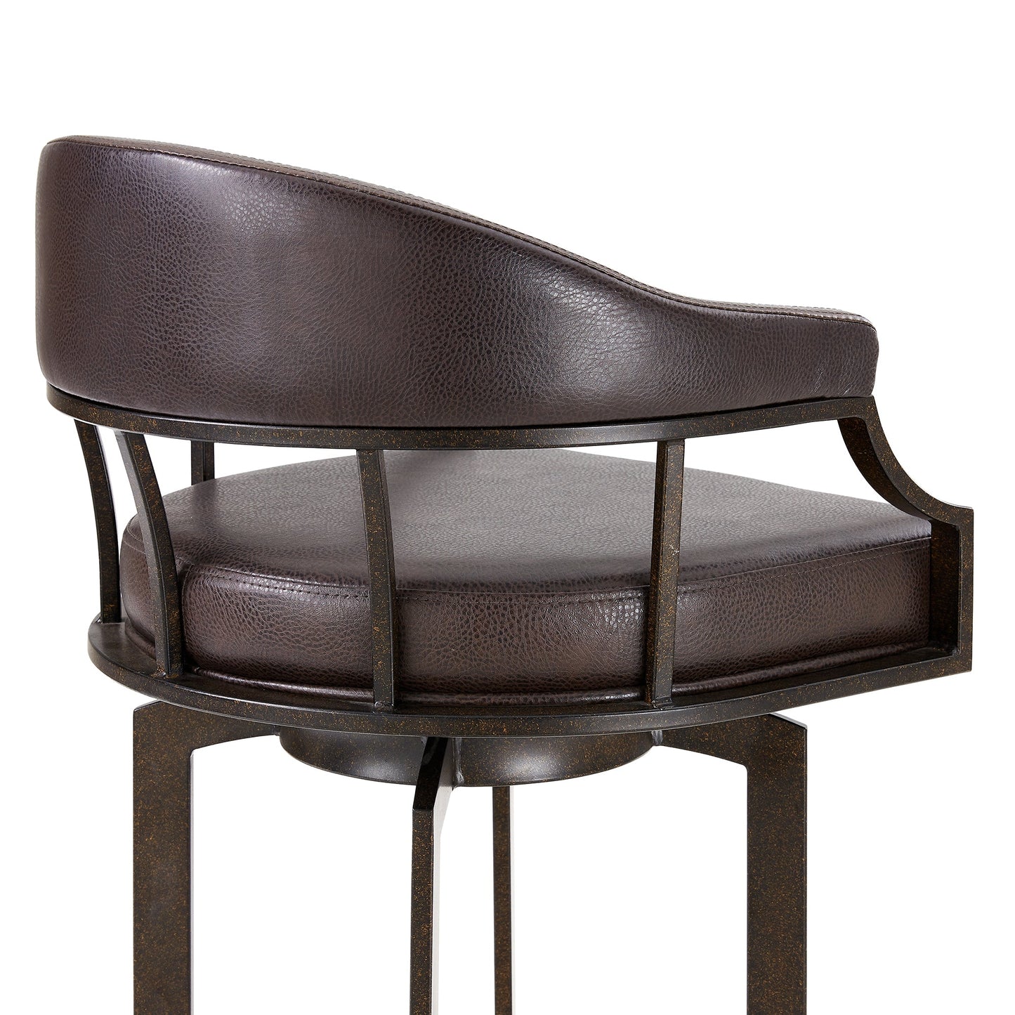 Pharaoh Swivel 26" Auburn Bay and Brown Faux Leather Bar Stool